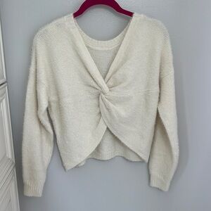 Hollister Reversible Knot Cozy Knitted Sweater White
